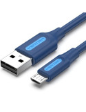 Cable USB 2.0 Vention COLLH/ USB Macho - MicroUSB Macho/ Hasta 60W/ 480Mbps/ 2m/ Azul