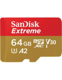 Tarjeta de Memoria SanDisk Extreme 64GB microSD XC UHS-I con Adaptador/ Clase 10/ 170MBs