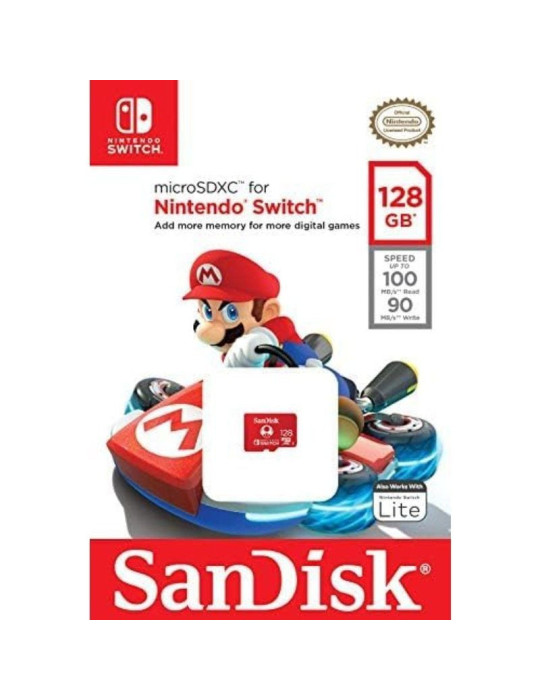 Tarjeta de Memoria SanDisk Nintendo Switch 128GB microSD XC UHS-I/ Clase 10/ 100MBs