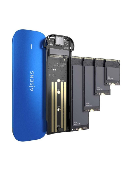 Caja Externa para Disco SSD M.2 NVMe Aisens ASM2-026BLU/ USB 3.2/ Sin tornillos