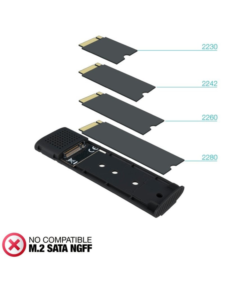 Caja Externa para Disco SSD M.2 NVMe TooQ TQE-2230B/ USB 3.1