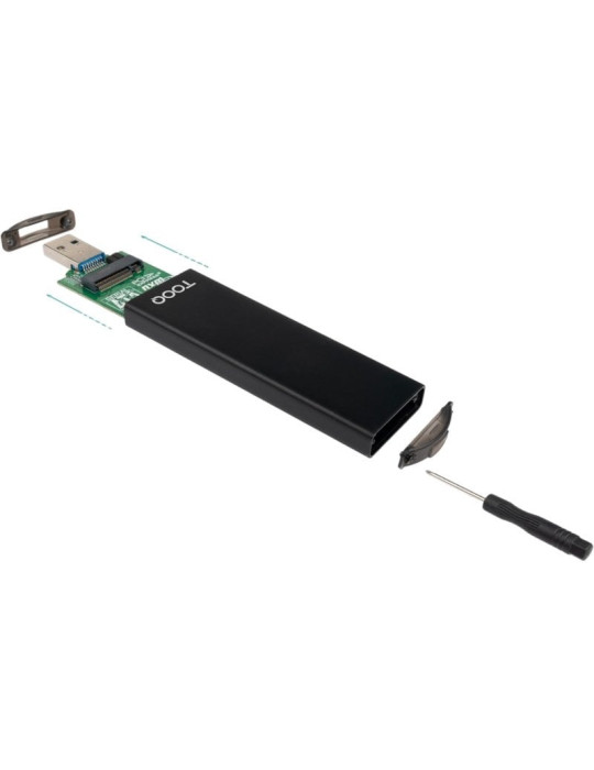 Caja Externa para Disco SSD M.2 NVMe TooQ TQE-2240B/ USB 3.0/ USB Tipo-C 3.2 Gen2