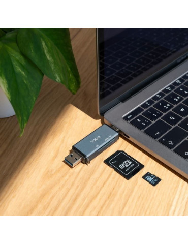 Lector de Tarjetas Externo TooQ TQR-3001G/ USB 3.0 y USB Tipo-C 2