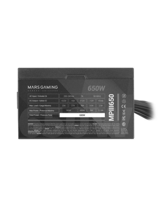 Fuente de Alimentación Mars Gaming MPIII650/ 650W/ Ventilador 12cm