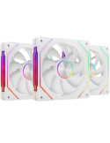 Pack 3 Ventiladores Mars Gaming MF-LINKFINITYKIT2/ 12cm/ ARGB/ Blanco