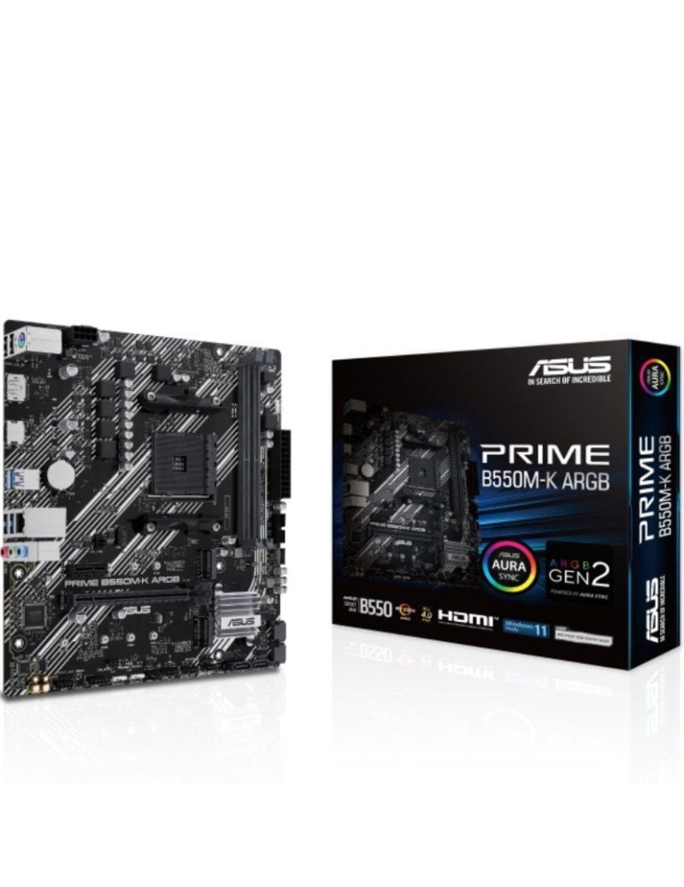 Placa Base Asus Prime B550M-K ARGB Socket AM4/ DDR4/ PCIe 4.0/ Micro ATX