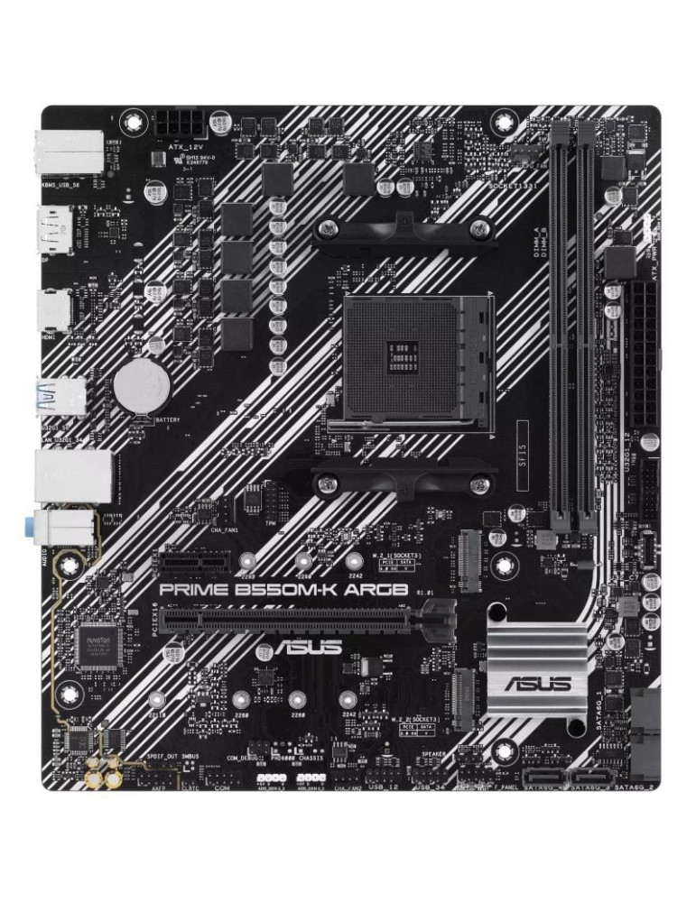 Placa Base Asus Prime B550M-K ARGB Socket AM4/ DDR4/ PCIe 4.0/ Micro ATX
