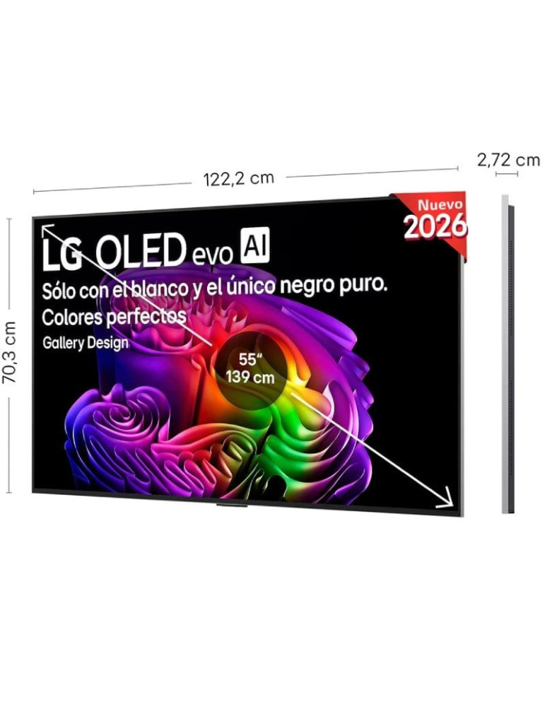 Televisor LG OLED Evo AI G6 OLED55G68LW 55"/ Ultra HD 4K/ Smart TV/ WiFi
