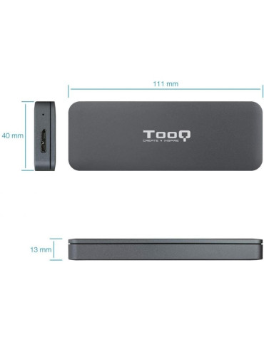 Caja Externa para Disco SSD M.2 SATA TooQ TQE-2281G/ USB 3.0/ Sin tornillos 2