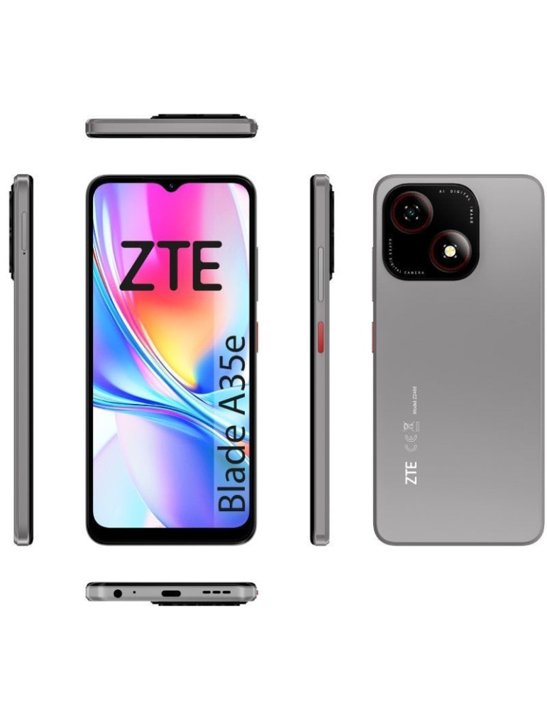 Smartphone ZTE Blade A35E 2GB/ 64GB/ 6.52"/ Gris Oscuro