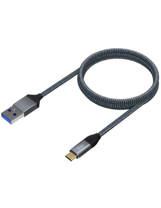Cable USB 3.1 Tipo-C Aisens A107-0630/ USB Tipo-C Macho - USB Macho/ 10Gbps/ 50cm/ Gris