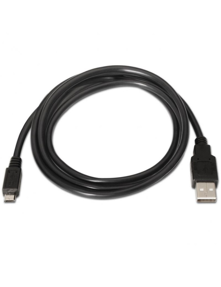 Cable USB 2.0 Aisens A101-0029/ USB Macho - MicroUSB Macho/ 3m/ Negro