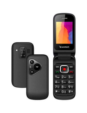 Teléfono Móvil Sunstech CELT24 para Personas Mayores/ Negro