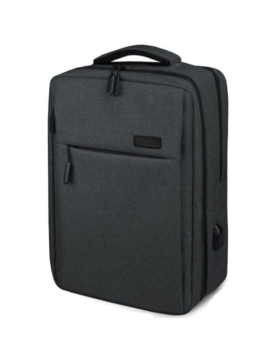 Mochila Subblim Traveller Airpadding Backpack para Portátiles hasta 15.6"/ Puerto USB/ Gris
