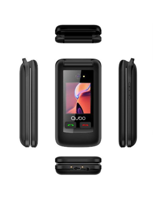 Teléfono Móvil Qubo X-247 4G para Personas Mayores/ Negro