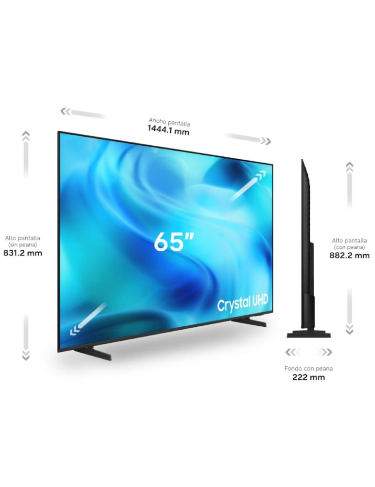 Televisor Samsung Crystal 4K AI U8075H 65"/ Ultra HD 4K/ Smart TV/ WiFi