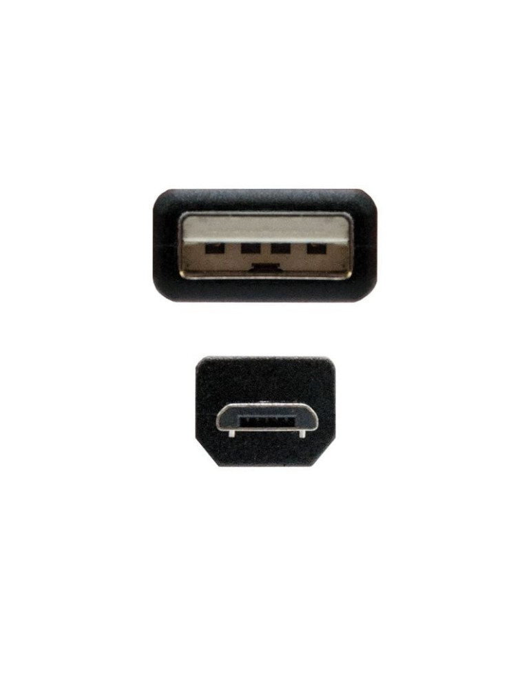 Cable USB 2.0 Nanocable 10.01.0500/ USB Macho - MicroUSB Macho/ 80cm/ Negro
