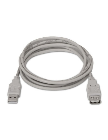 Cable Alargador USB 2.0 Aisens A101-0012/ USB Macho - USB Hembra/ Hasta 2.5W/ 60Mbps/ 1m/ Beige 2