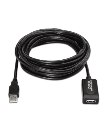 Cable Alargador USB 2.0 Aisens A101-0018/ USB Macho - USB Hembra/ Hasta 2.5W/ 60Mbps/ 5m/ Negro 2