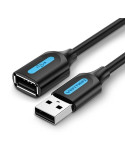 Cable Alargador USB 2.0 Vention CBIBI/ USB Macho - USB Hembra/ 480Mbps/ 3m/ Negro