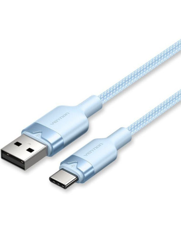 Cable USB 2.0 Tipo-C Vention CTNLF/ USB Tipo-C Macho - USB Macho/ Hasta 60W/ 480Mbps/ 1m/ Azul