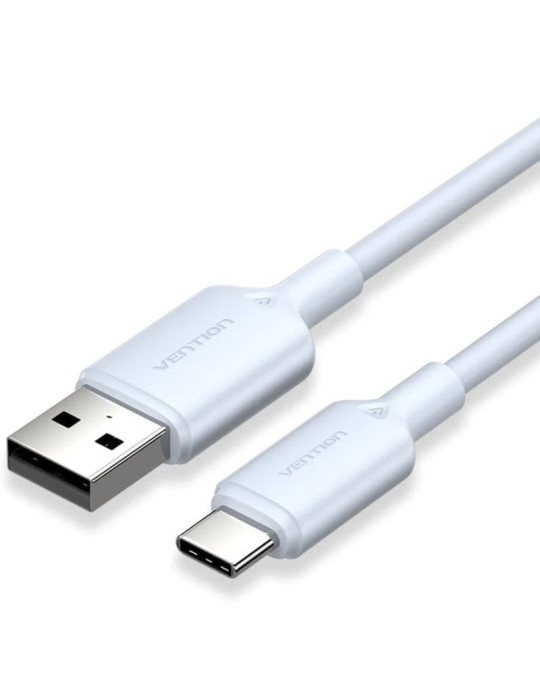 Cable USB 2.0 Tipo-C Vention CTQLF/ USB Tipo-C Macho - USB Macho/ Hasta 60W/ 480Mbps/ 1m/ Azul