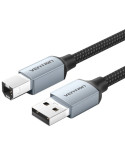 Cable USB 2.0 Impresora Vention CTTHH/ USB Tipo-B Macho - USB Macho/ 480Mbps/ 2m/ Gris