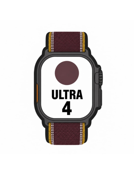 Apple Watch Ultra 4/ GPS/ 49mm/ Caja de Titanio Negro/ Correa Loop Trail Burdeos M/L
