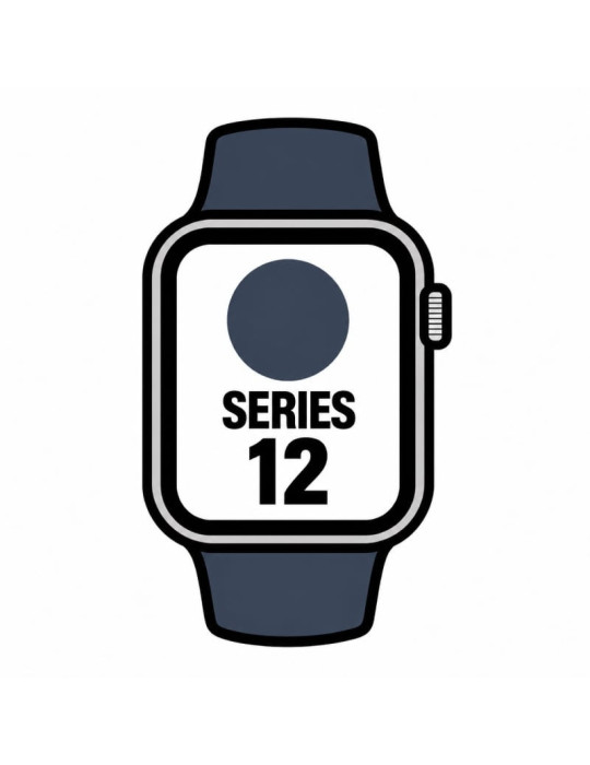 Apple Watch Series 12/ GPS/ 46mm/ Gris Espacial/ Correa Deportiva Azul Marino (S/M)