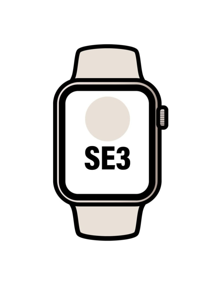Apple Watch SE3/ GPS/ Cellular/ 40mm/ Caja de Aluminio Blanco Estrella/ Correa Deportiva Arena S/M