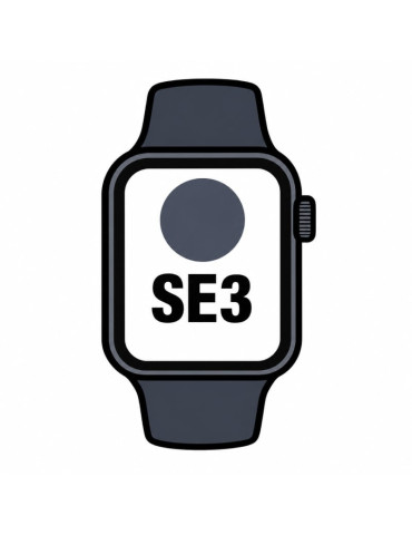 Apple Watch SE3/ GPS/ Cellular/ 44mm/ Caja de Aluminio Medianoche/ Correa Deportiva Azul Marino M/L