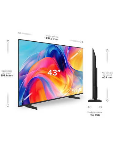 Televisor Samsung Mini LED M72H 43"/ Ultra HD 4K/ Smart TV/ WiFi 2