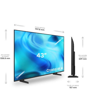 Televisor Samsung Crystal 4K AI U8075H 43"/ Ultra HD 4K/ Smart TV/ WiFi 2