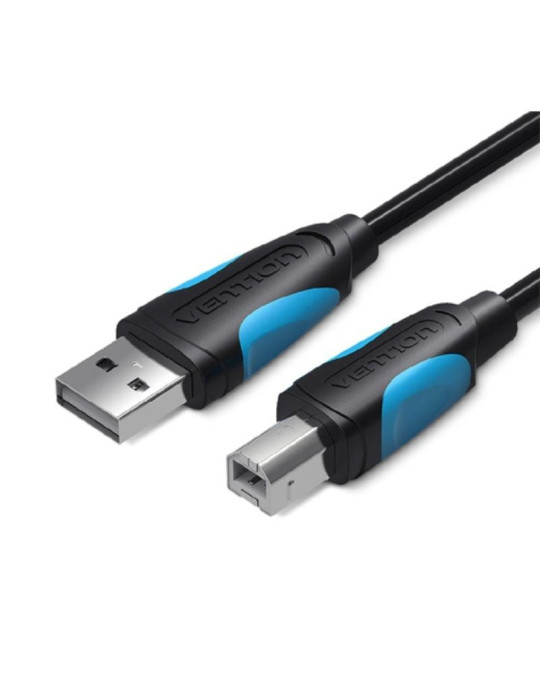 Cable USB 2.0 Impresora Vention VAS-A16-B1000/ USB Tipo-B Macho - USB Macho/ 480Mbps/ 10m/ Negro