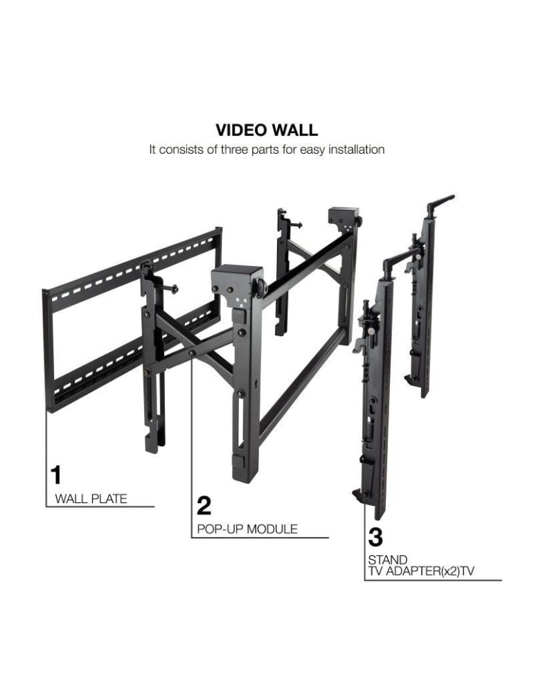 Soporte de Pared para Videowall Inclinable Tooq TQVW4570T para TV de 45-70"/ hasta 70kg