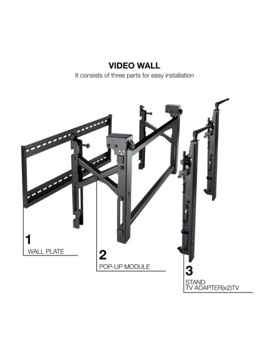 Soporte de Pared para Videowall Inclinable Tooq TQVW4570T para TV de 45-70"/ hasta 70kg