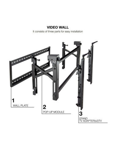 Soporte de Pared para Videowall Inclinable Tooq TQVW5470T para TV de 54-70"/ hasta 70kg 2