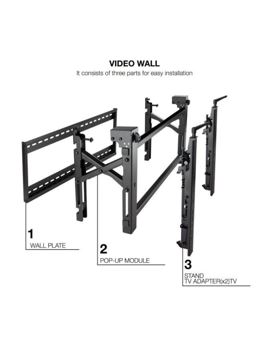 Soporte de Pared para Videowall Inclinable Tooq TQVW5470T para TV de 54-70"/ hasta 70kg