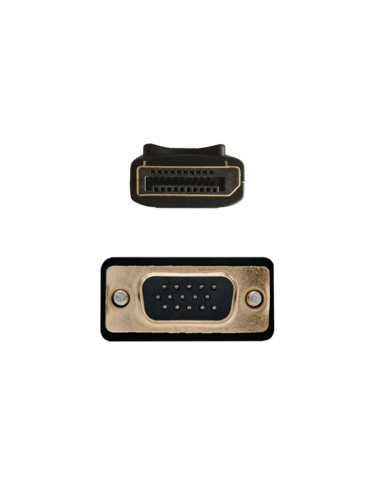 Cable Conversor Aisens A125-0365/ DisplayPort Macho - VGA Macho/ Hasta 5W/ 2300Mbps/ 2m/ Negro