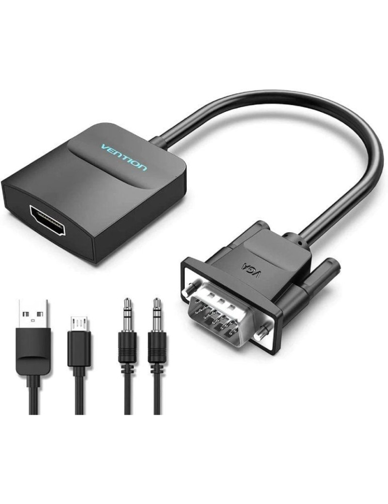 Conversor Vention ACNBB/ VGA Macho - HDMI Hembra/ 15cm/ Negro