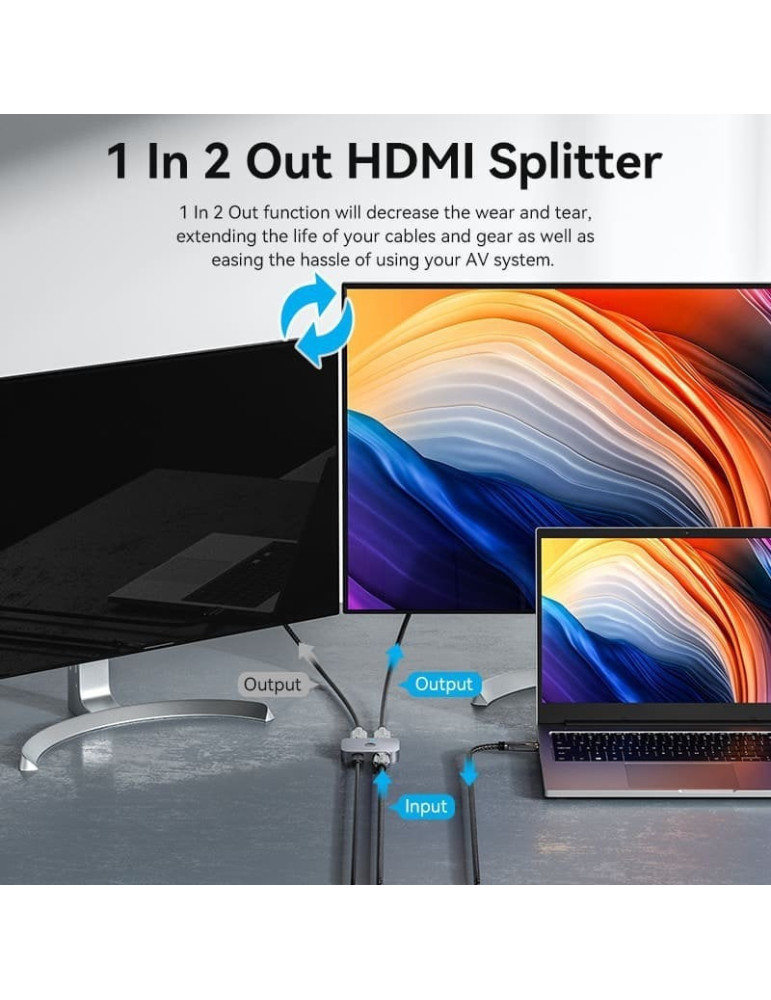 Switch Conmutador 8K HDMI 2.1 Bidireccional Vention AKPB0 HDMI Hembra/USB-C Hembra - 2x HDMI Hembra