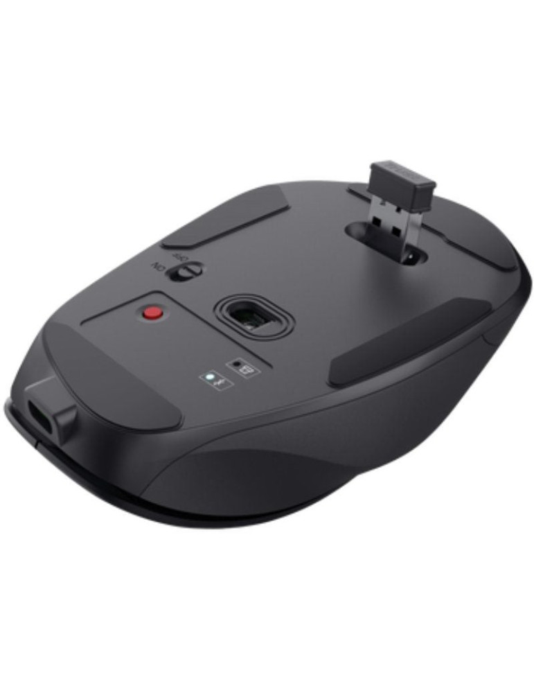 Ratón Ergonómico Inalámbrico Trust Fyda Multidispositivo/ Batería recargable/ Hasta 2400 DPI