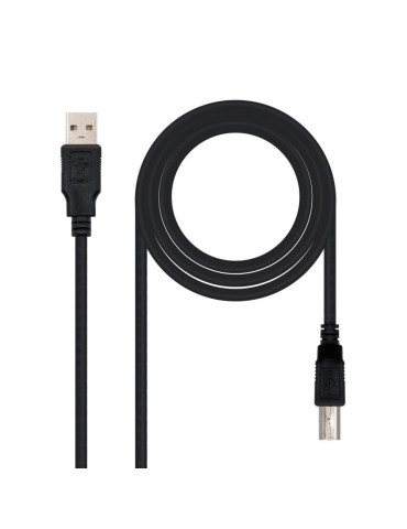 Cable USB 2.0 Impresora Nanocable 10.01.0102/ USB Tipo-B Macho - USB Macho/ 1m/ Negro 2