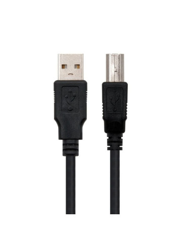 Cable USB 2.0 Impresora Nanocable 10.01.0104-BK/ USB Tipo-B Macho - USB Macho/ 3m/ Negro 2