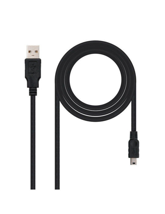 Cable USB 2.0 Nanocable 10.01.0402/ USB Macho - MiniUSB Macho/ 1.8m/ Negro Cable USB 2.0 Nanocable 10.01.0402/ USB Macho - MiniUSB Macho/ 1.8m/ Negro