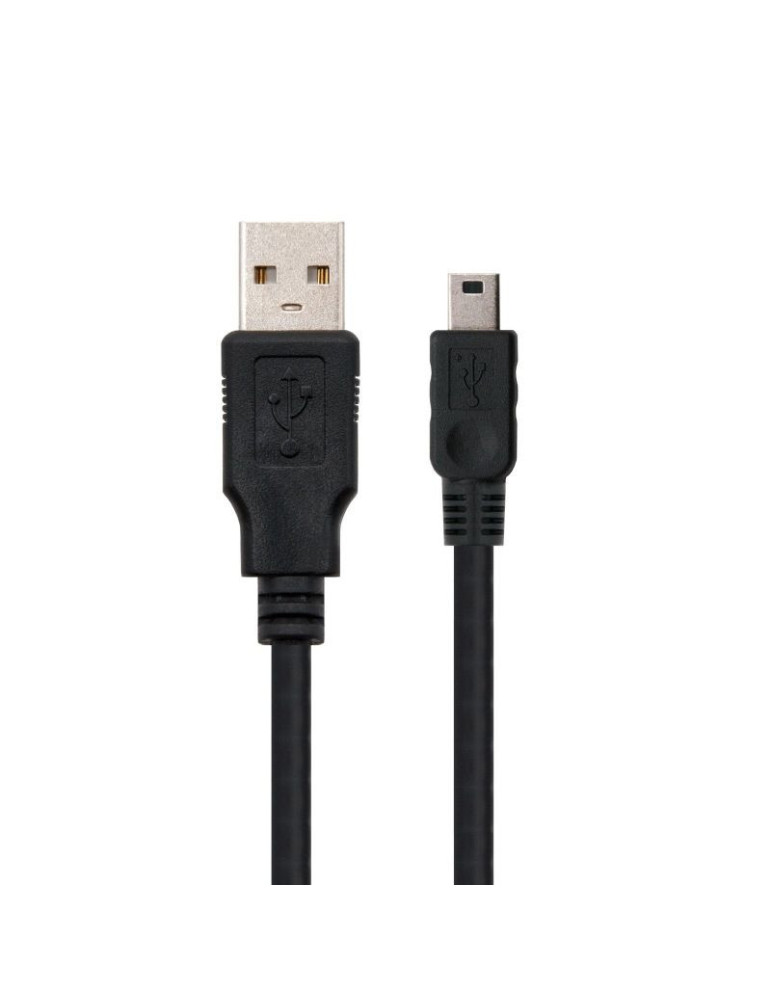 Cable USB 2.0 Nanocable 10.01.0402/ USB Macho - MiniUSB Macho/ 1.8m/ Negro