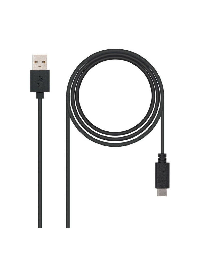 Cable USB 2.0 Nanocable 10.01.2101/ USB Tipo-C Macho - USB Macho/ 1m/ Negro Cable USB 2.0 Nanocable 10.01.2101/ USB Tipo-C Macho - USB Macho/ 1m/ Negro