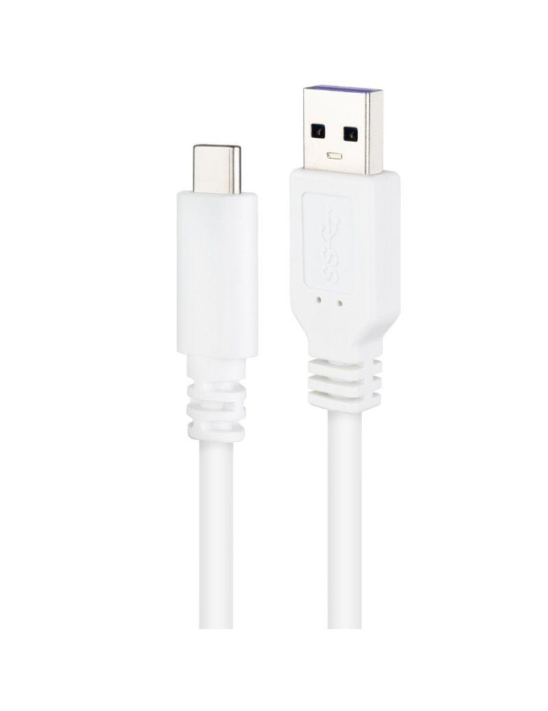 Cable USB 2.0 Nanocable 10.01.2102-W/ USB Tipo-C Macho - USB Macho/ 2m/ Blanco
