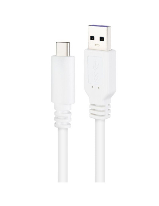 Cable USB 2.0 Nanocable 10.01.2102-W/ USB Tipo-C Macho - USB Macho/ 2m/ Blanco