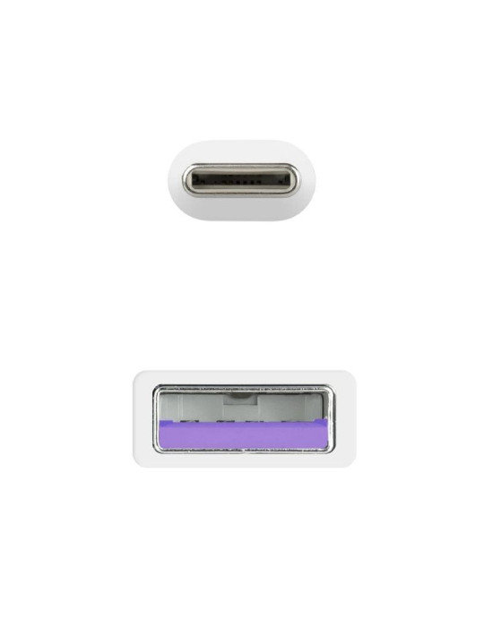Cable USB 2.0 Nanocable 10.01.2102-W/ USB Tipo-C Macho - USB Macho/ 2m/ Blanco